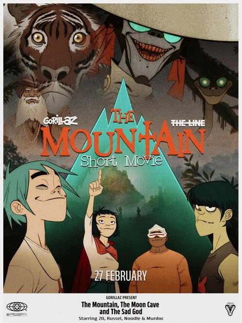 Постер фильма «Gorillaz Present: The Mountain, The Moon Cave and The Sad God»
