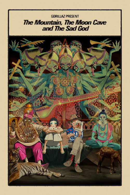 Постер фильма «Gorillaz Present: The Mountain, The Moon Cave and The Sad God»